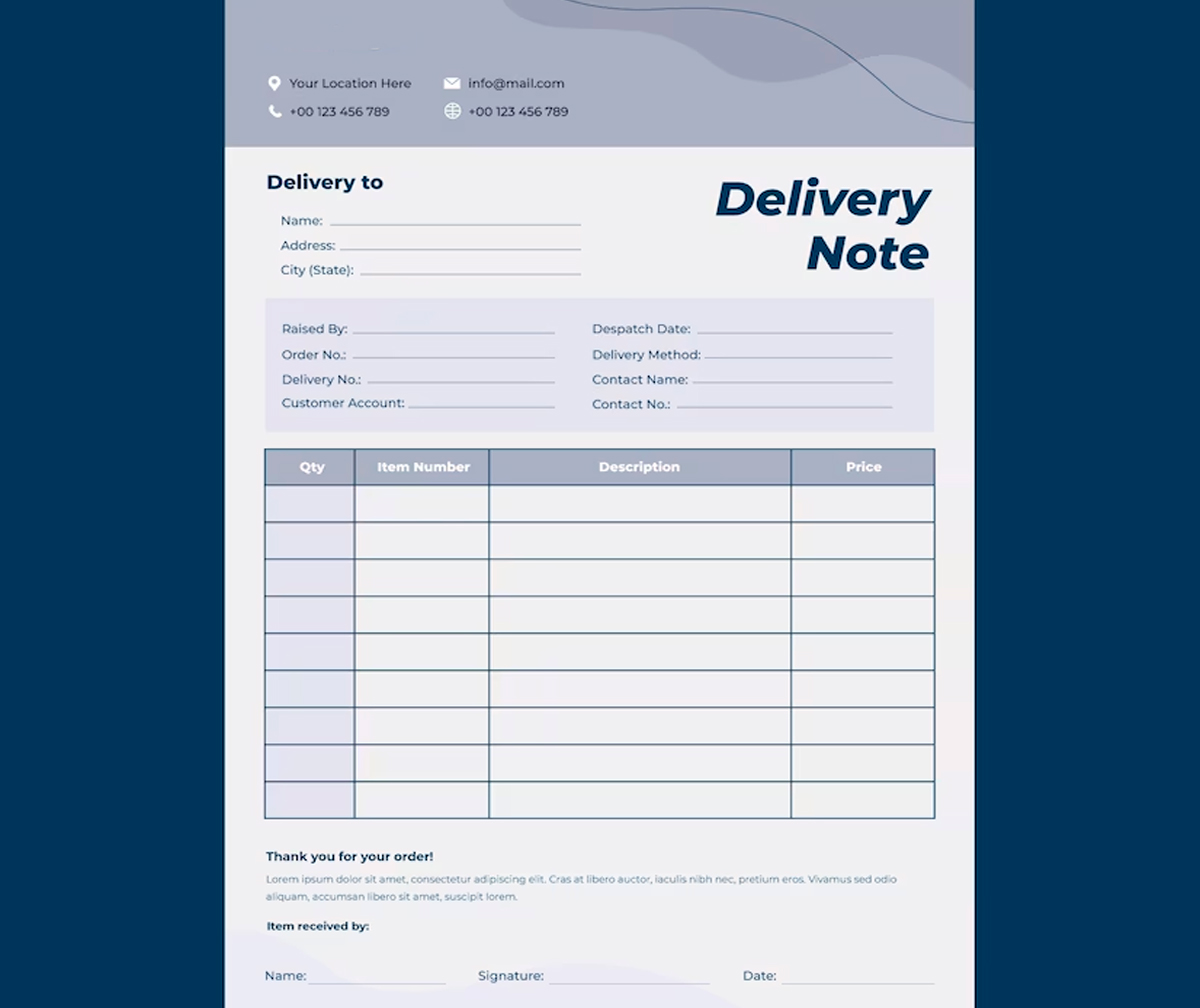 Delivery Order (Manual NCR)