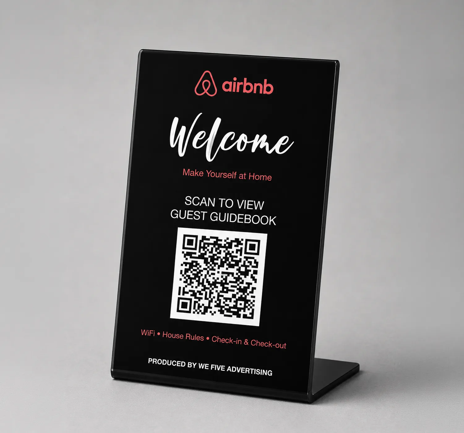 Airbnb Guest Guidebook & House Rules QR Stand