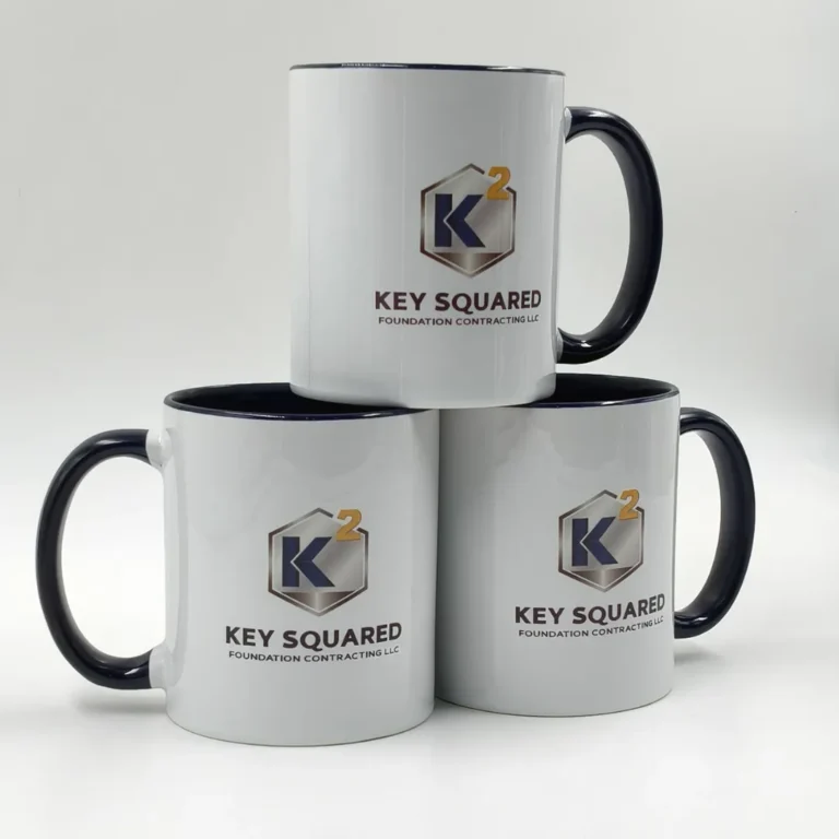 Customized ceramic mug with company logo printing in Dubai UAE
