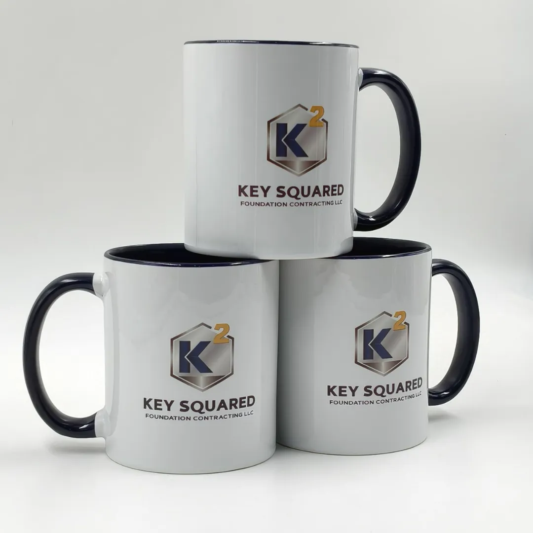 Customized ceramic mug with company logo printing in Dubai UAE