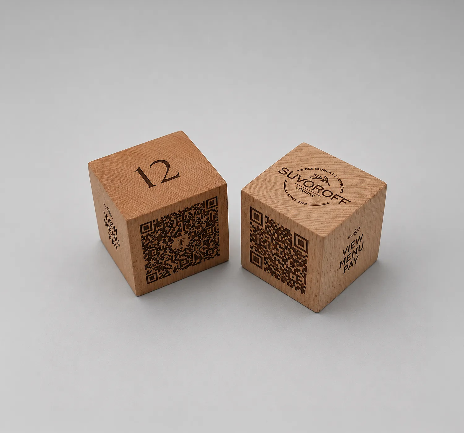 Engraved Wooden QR Code Signs
