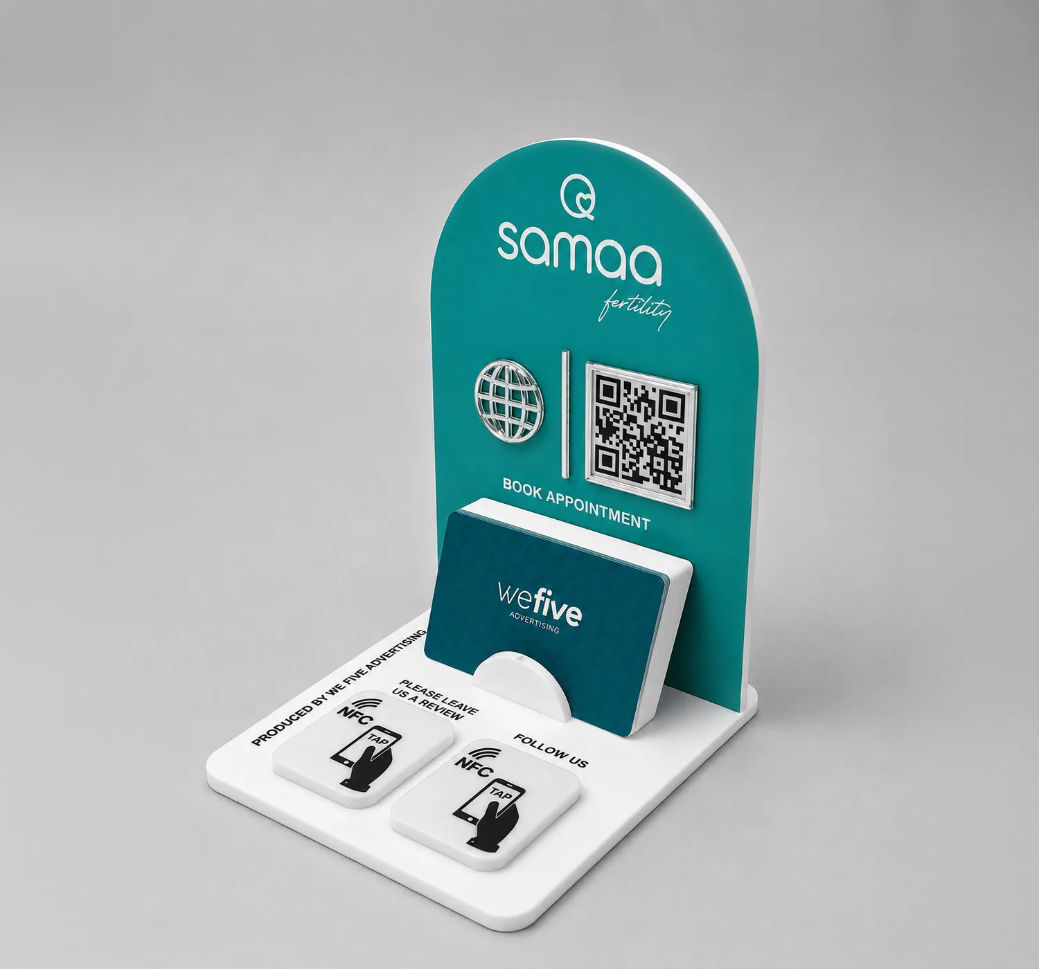 QR Code Stand with Business Card Holder