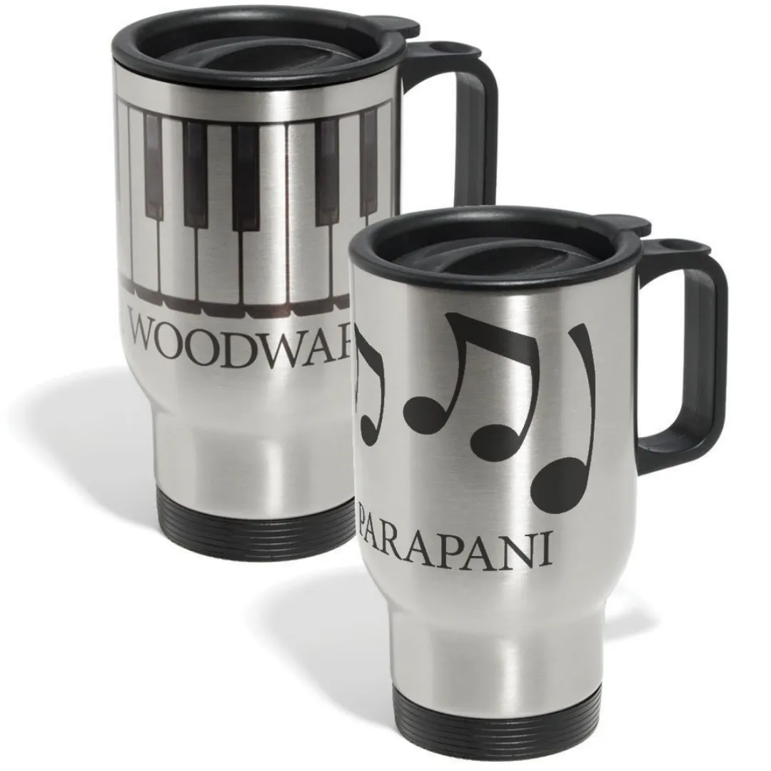 Custom stainless steel mug with logo printing Dubai UAE