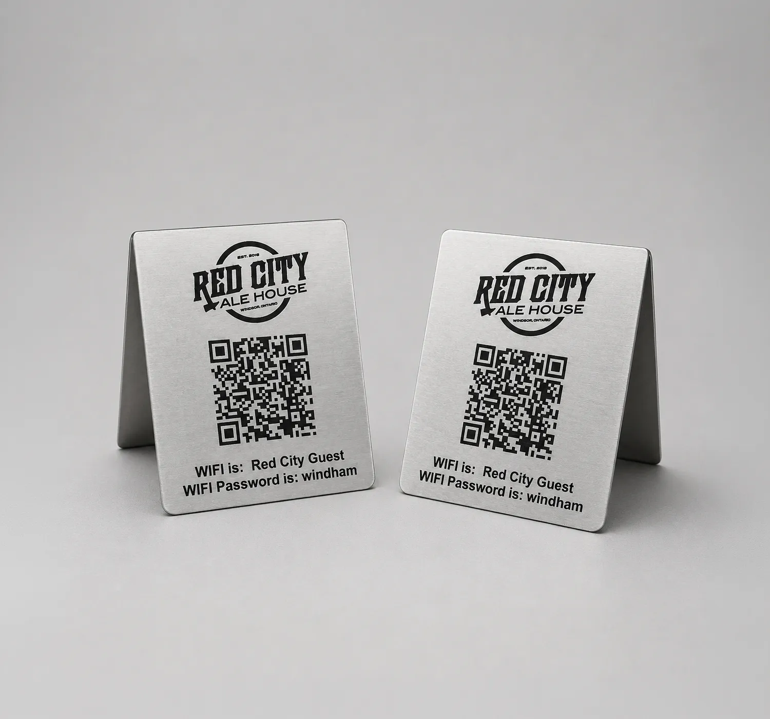 V-Shape Metal QR Code Display Stand
