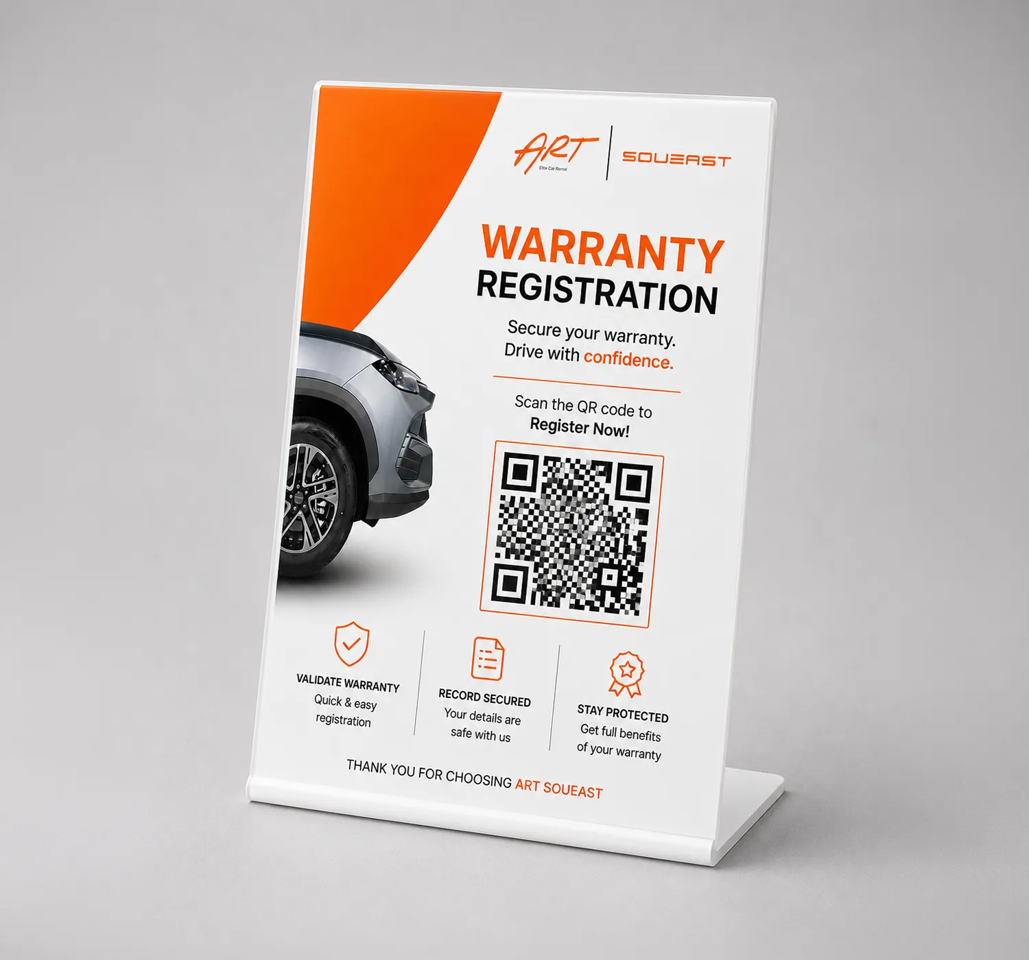 Warranty Registration QR Code Stand