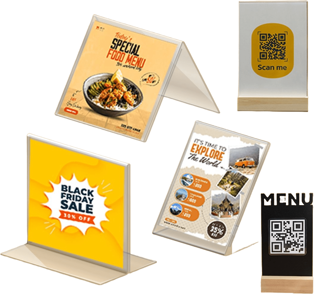 Customized Menu Holder & Stands Printing in Dubai, Ajman, Abu Dhabi, Sharjah, UAE
