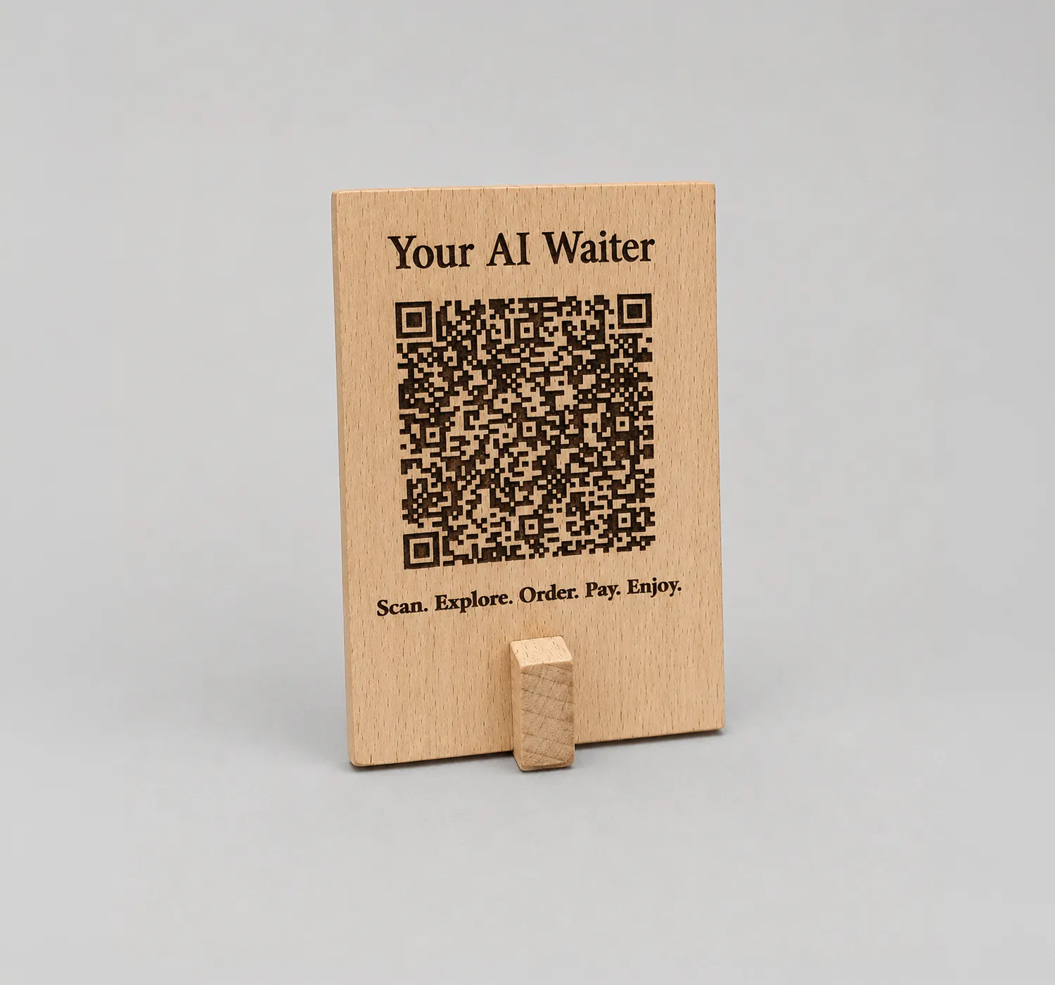 Engraved Wooden QR Code Signs