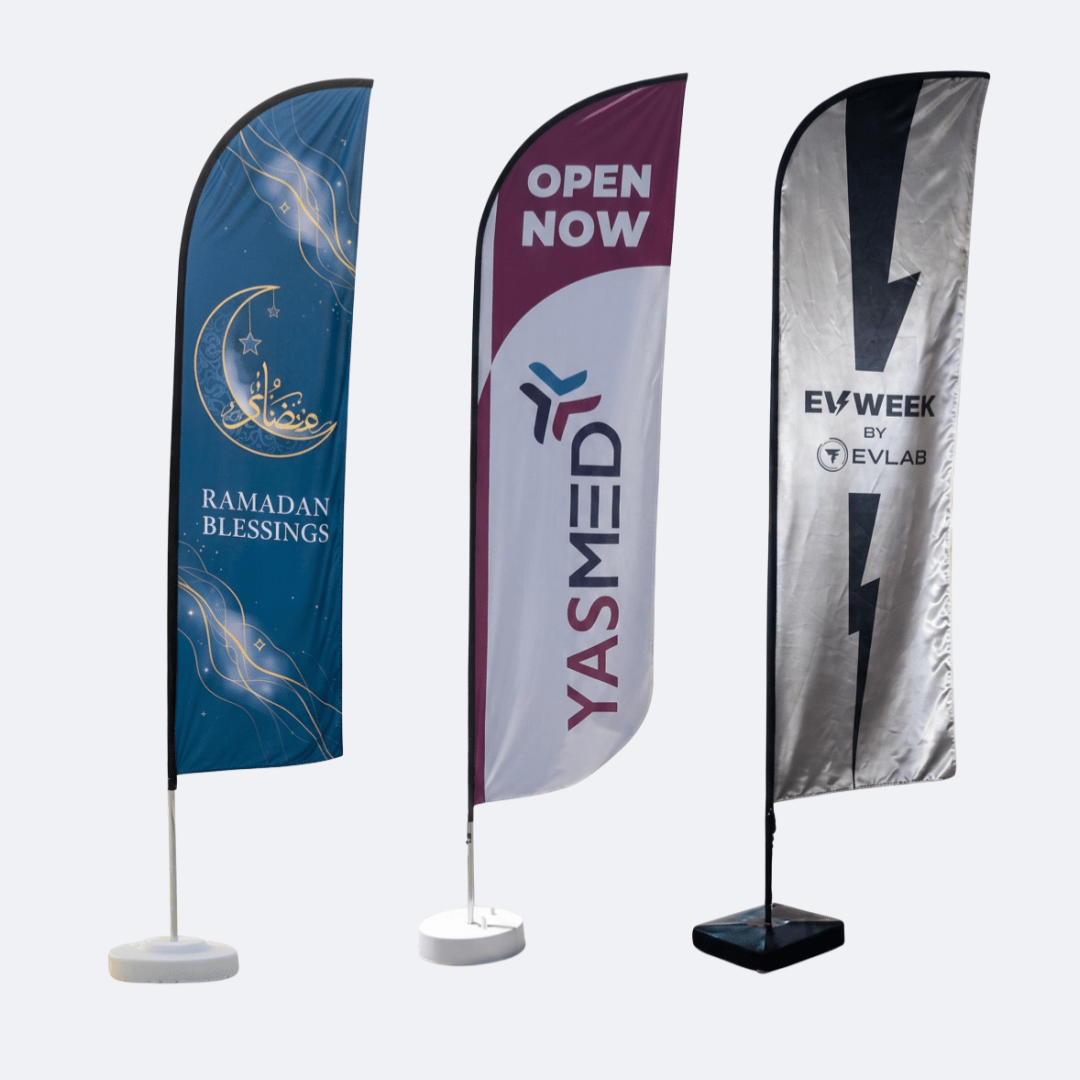 Personalized outdoor flags printing UAE