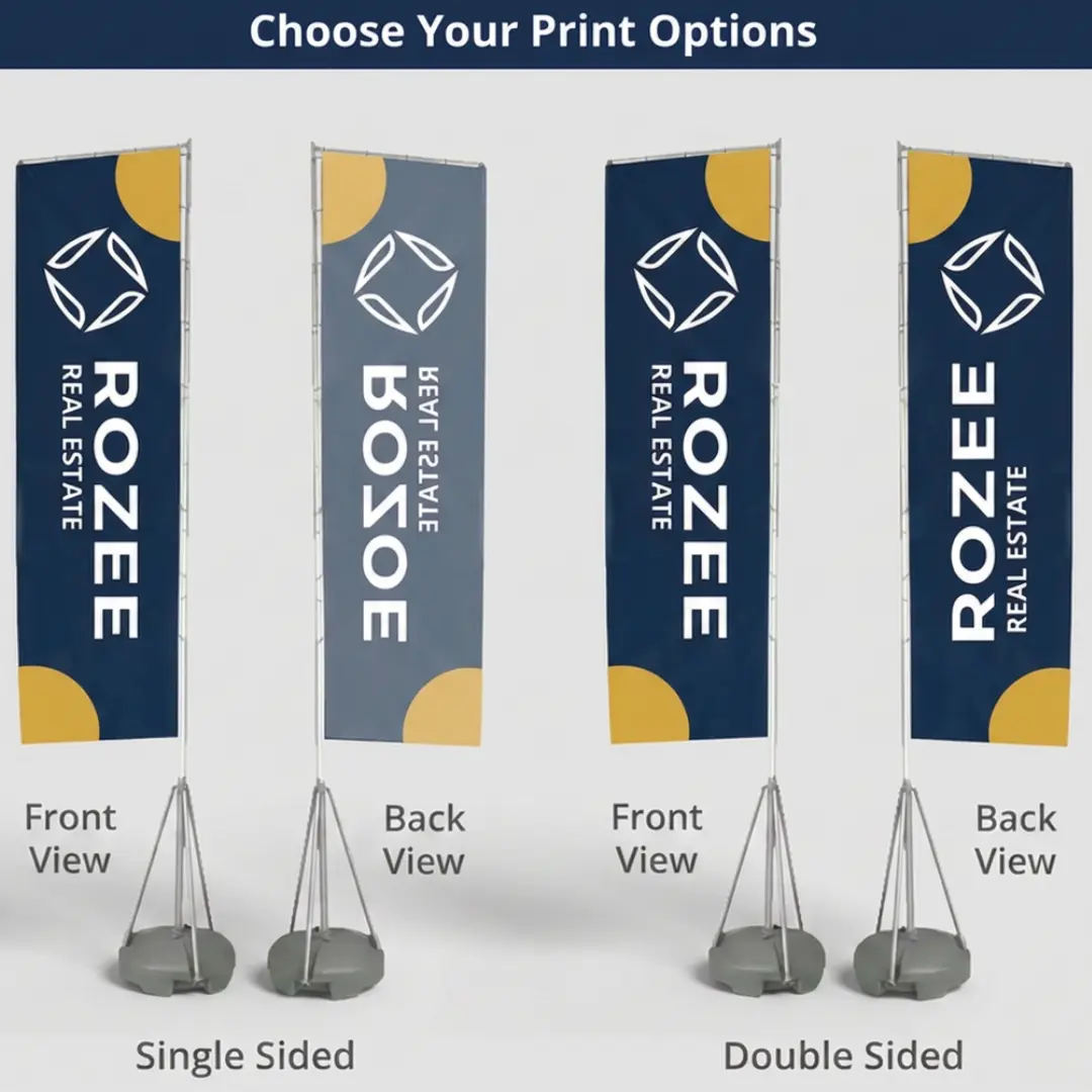 Telescopic Flags Printing in Dubai, Ajman. Sharjah, Abu Dhabi, UAE