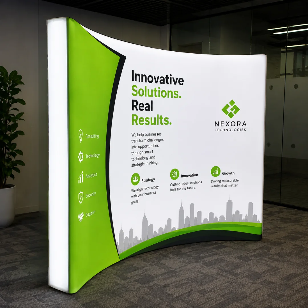 Backlit Fabric Popup Curved Backdrops Dubai, Abu Dhabi, UAE