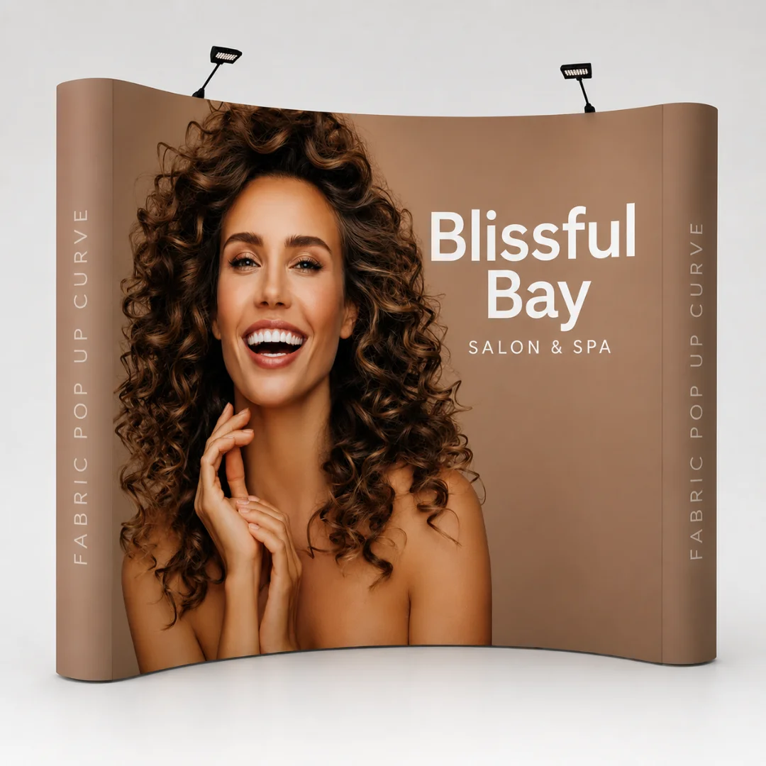 Fabric Pop Up Curved Backdrop Printing in Dubai, UAE