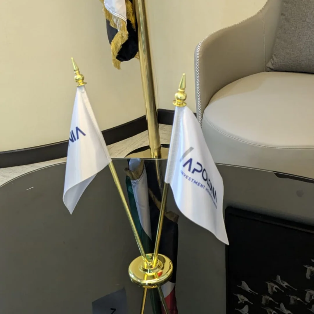 V Shape Table Flags Printing in Dubai, Ajman, Sharjah, Abu Dhabi, UAE
