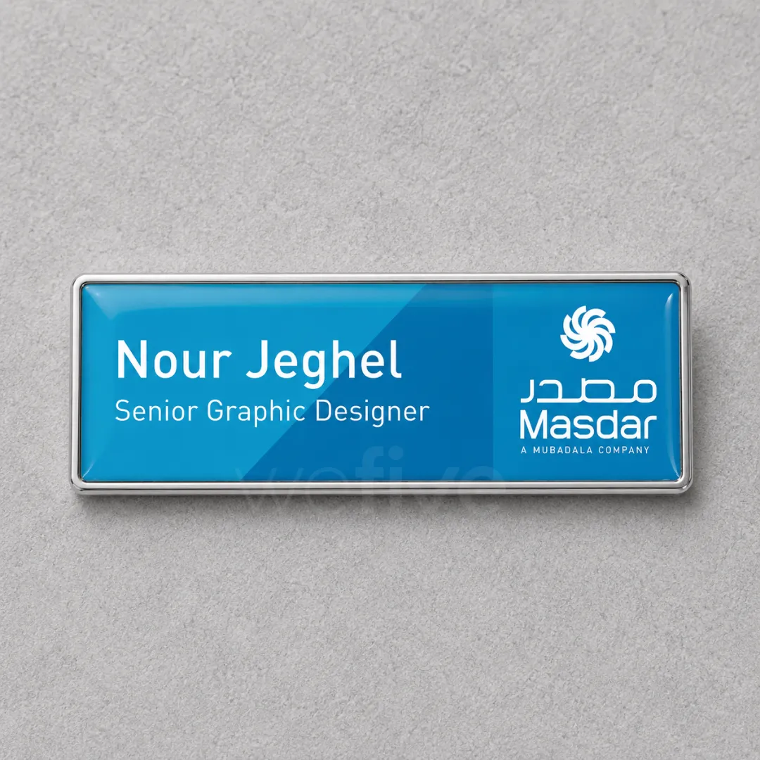 Custom Epoxy Dome Name Badges Printing in Dubai, Ajman, UAE