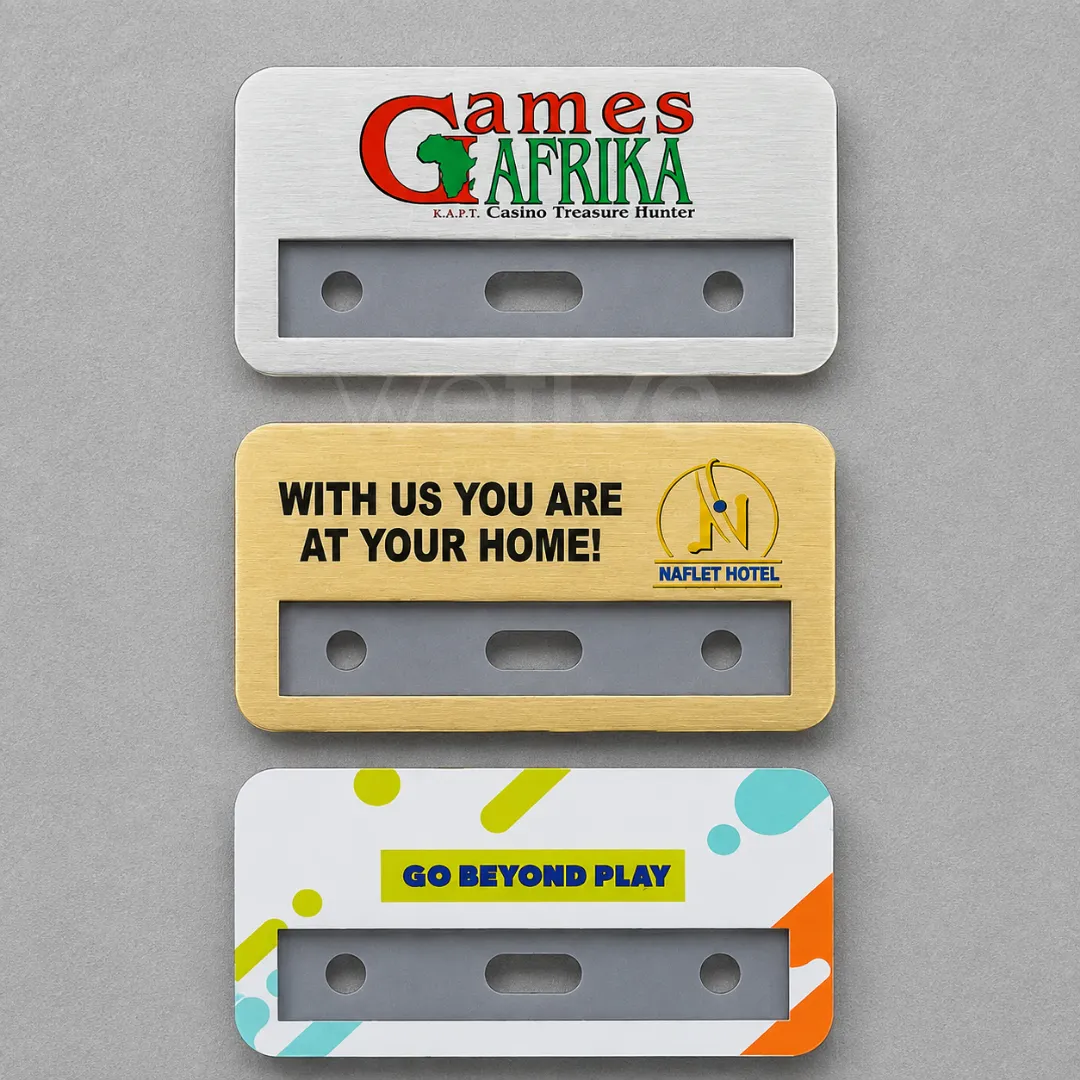 Customized Metal Reusable Name Badges Printing in Dubai Abu Dhabi, UAE