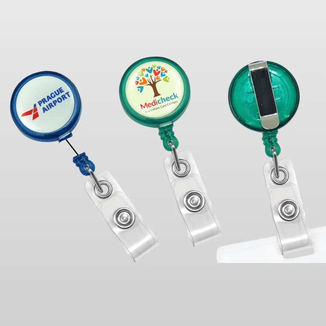 Customized Round Logo Reel Badges Printing in Dubai, Abu Dhabi, Ajman, UAE