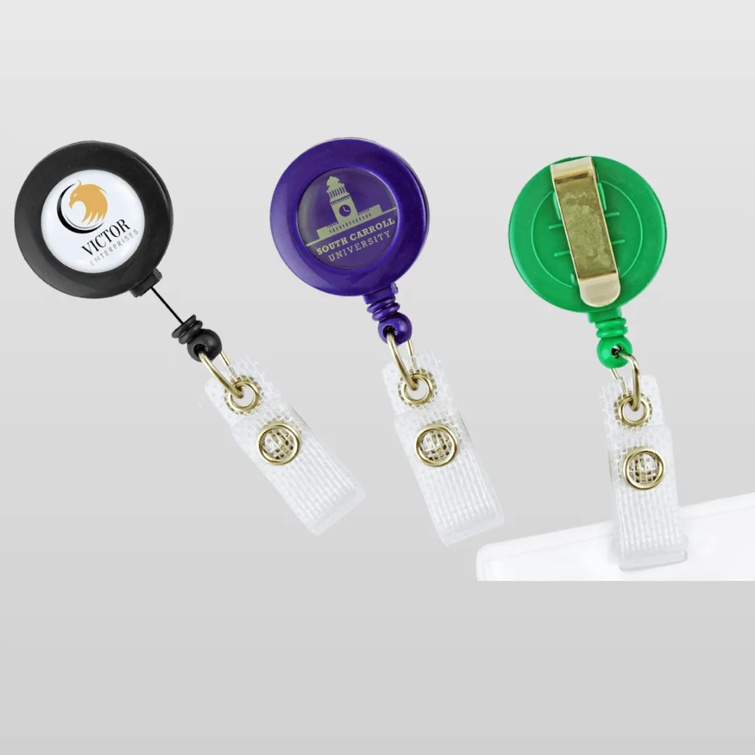 Customized Round Logo Reel Badges Printing in Dubai, Abu Dhabi, Ajman, UAE