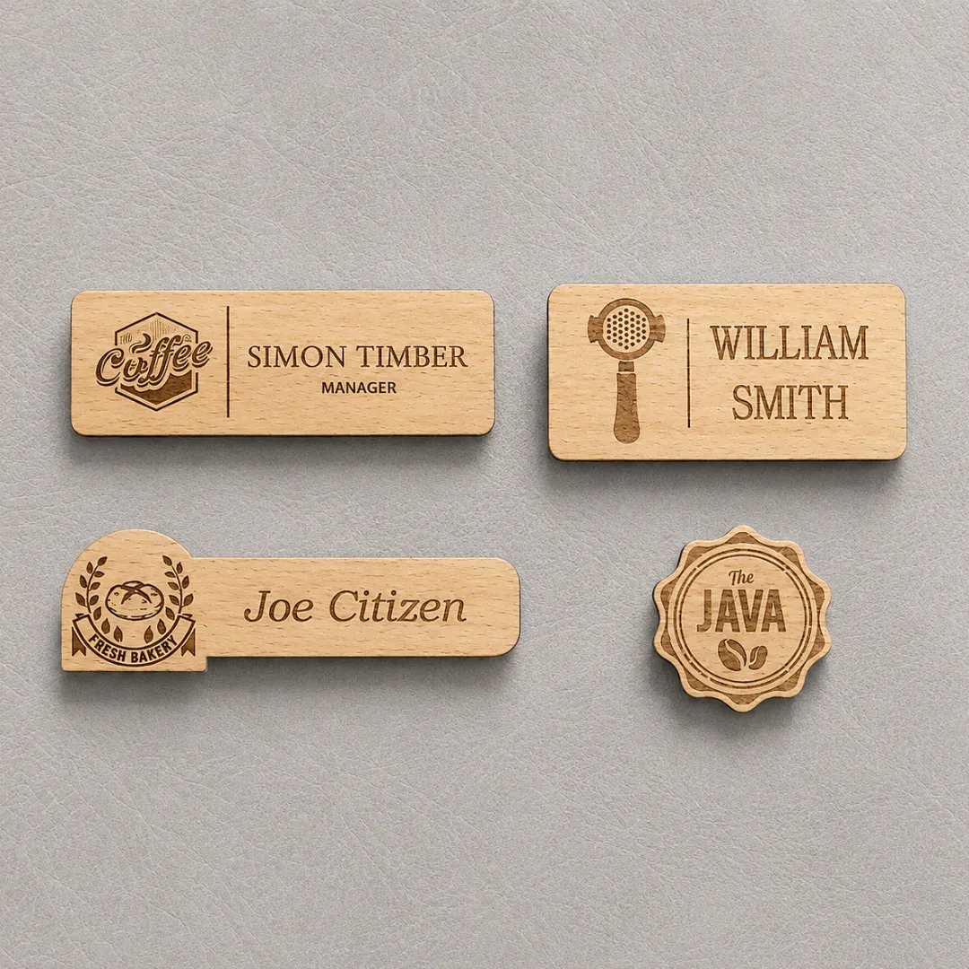 Customized Laser Engraved Wooden Badges in Dubai, Abu Dhabi, Sharjah and Ajman