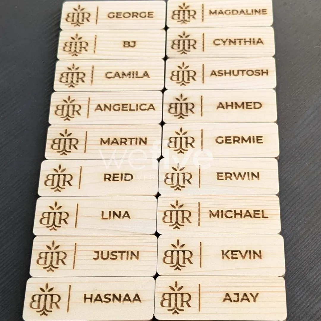 Customized Laser Engraved Wooden Badges in Dubai, Abu Dhabi, Sharjah and Ajman